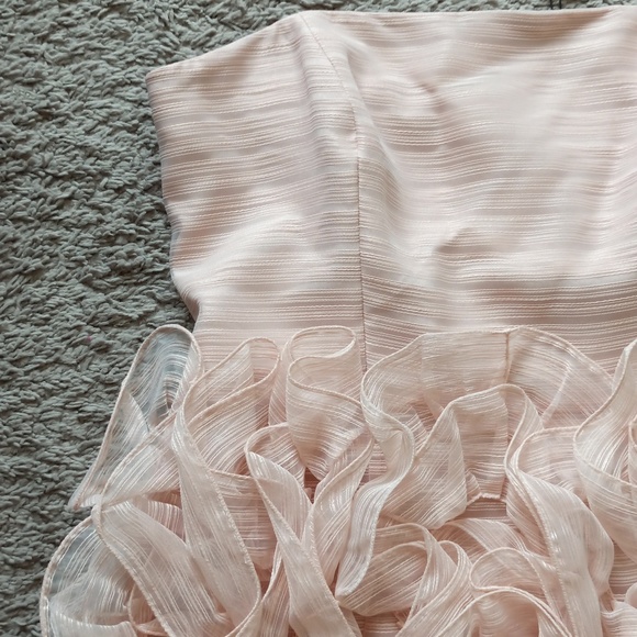 NWT Halston Heritage Strapless Ruffle Pink Mini Dress - Picture 3 of 14